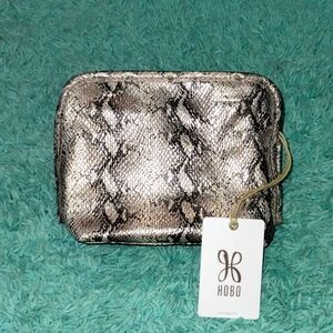 Hobo Beauty Glam Snake Leather Med cosmetic bag